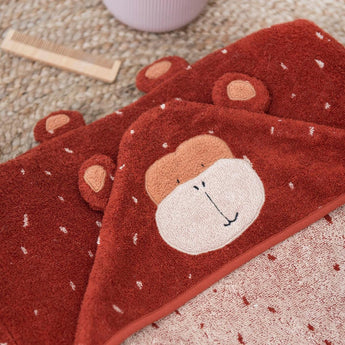 Trixie Kids Bathtime Hooded Towel 75x75cm | Organic Cotton Animal Design