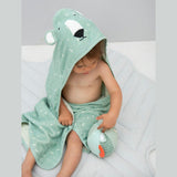 Trixie Kids Bathtime Hooded Towel 75x75cm | Organic Cotton Animal Design