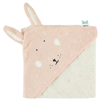 Trixie Kids Bathtime Hooded Towel 75x75cm | Organic Cotton Animal Design