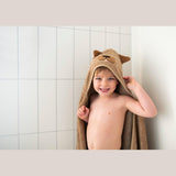 Trixie Kids Bathtime Hooded Towel 75x75cm | Organic Cotton Animal Design