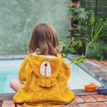 Trixie Kids Handmade Animal Poncho | Soft Organic Cotton Bath & Swim Cover