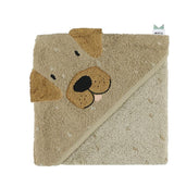 Trixie Kids Bathtime Hooded Towel 75x75cm | Organic Cotton Animal Design