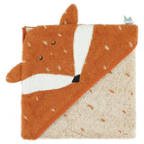 Trixie Kids Bathtime Hooded Towel 75x75cm | Organic Cotton Animal Design