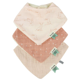 Trixie Organic Bandana Bib 3 Pack Rosy Rabbit, Daring Dino, Lively Lion | Bibs, Apron & Burp Clothes