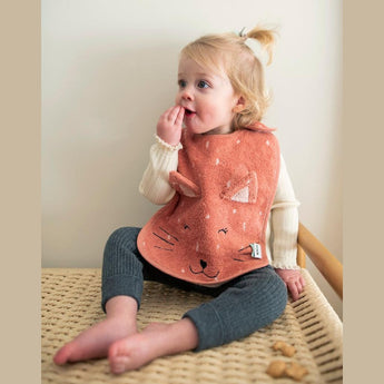 Trixie Organic Cotton Baby Bibs | Soft Animal Collection For 0+ Months
