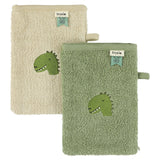 Trixie Organic Cotton Baby Washcloths 2 Pack Adorable Animal Designs | Washcloths