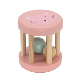 Trixie Rolling Rattle Toy | Wooden Handmade Baby Gift