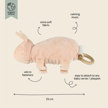Trixie Soothing Musical Animal Toys | Organic Cotton Pull String Melody