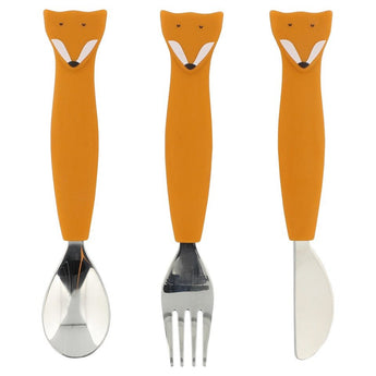 Trixie Stainless Steel Cutlery Set With Silicone Handle | Kids Fork, Spoon & Knife - My Little Thieves