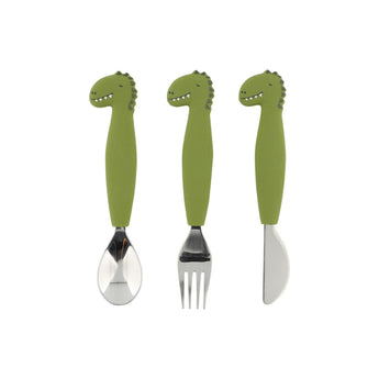 Trixie Stainless Steel Cutlery Set With Silicone Handle | Kids Fork, Spoon & Knife - My Little Thieves