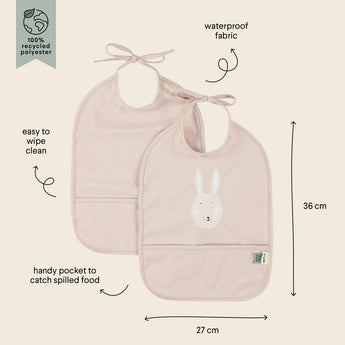 Trixie Waterproof Kids Bibs 2 Pack | Easy Clean Eco Friendly Mealtime