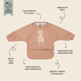 Trixie Waterproof Long Sleeve Bib | Recycled Polyester Easy Clean Mealtime - My Little Thieves