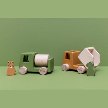 Trixie Wooden Animal Construction Cars Set | Wooden Toys