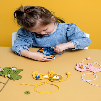 Trixie Wooden Animal Lacing Game | Fsc Certified Threading Toy For Kids