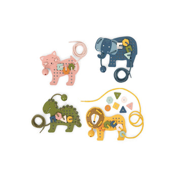 Trixie Wooden Animal Lacing Game | Fsc Certified Threading Toy For Kids