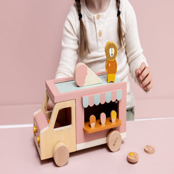 Trixie Wooden Ice Cream Truck | Fsc Certified Pretend Play Toy For Kids