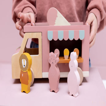 Trixie Wooden Ice Cream Truck | Fsc Certified Pretend Play Toy For Kids
