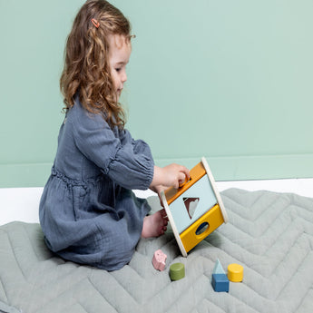 Trixie Wooden Rolling Shape Sorter | Colourful Blocks & Animal Faces