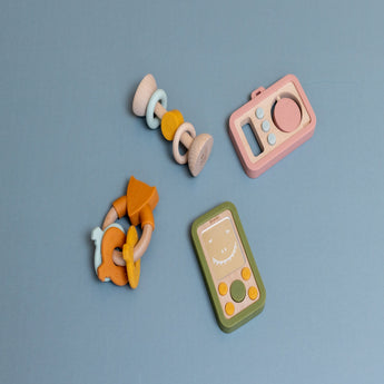 Trixie Wooden Silicone Baby Phone Mr. Dino | Beechwood Teething Toy