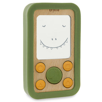 Trixie Wooden Silicone Baby Phone Mr. Dino | Beechwood Teething Toy