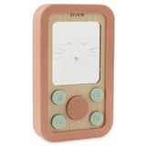 Trixie Wooden Silicone Baby Phone Mrs. Cat, Mr. Lion, Mr. Fox | Wooden Toys