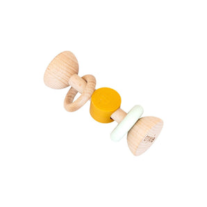 Trixie Wooden Silicone Rattle Collection Mr. Fox, Mr. Lion, Mrs. Cat | Wooden Toys