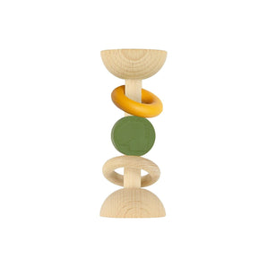 Trixie Wooden Silicone Rattle Mr. Dino | Beechwood Sensory Newborn Toy