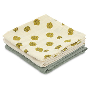 Muslin Cloths 3-Pack Mix | 55x55cm Soft and Breathable Baby Swaddles and Washcloths