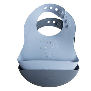Silicone bib 2-pack - Mr. Dino
