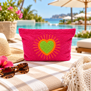 Minimill Kids Fuchsia Terry Beach Pouch – Pink Heart