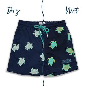 Kids Turtle Color-Changing Swim Shorts — Fun Gift