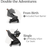 UPPAbaby Minu Duo Stroller Carbon Frame | Side By Side Double Compact Stroller