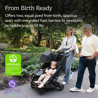 UPPAbaby Minu Duo Stroller Carbon Frame | Side By Side Double Compact Stroller