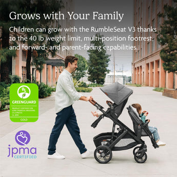 UPPAbaby Rumble Seat V3 Dillan Carbon Frame | Vista Second Seat Accessory