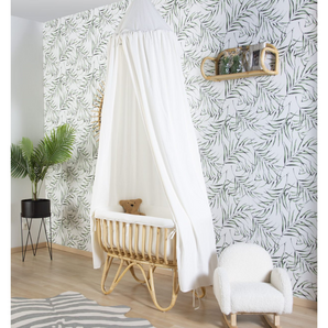 Childhome Rattan Cradle 80x40 + Mattress + Cover Off White Brown