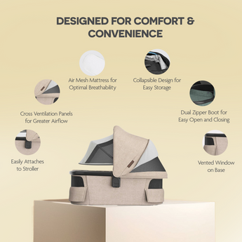 Upp Ababy Bassinet V3 Carbon Frame | Safe Newborn Stroller Carrycot
