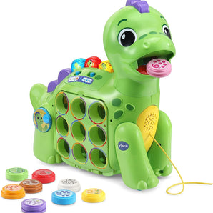 VTech Chomp-along Dino, Musical Toddler Toy, Teaches Numbers, Colours & Food, Interactive Dinosaur Toy for 2, 3, 4+ Year Olds, English Version