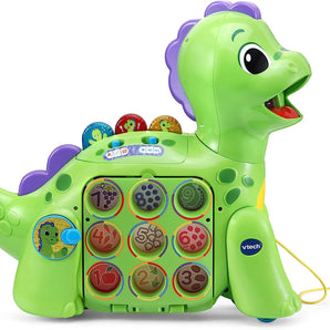 VTech Chomp-along Dino, Musical Toddler Toy, Teaches Numbers, Colours & Food, Interactive Dinosaur Toy for 2, 3, 4+ Year Olds, English Version