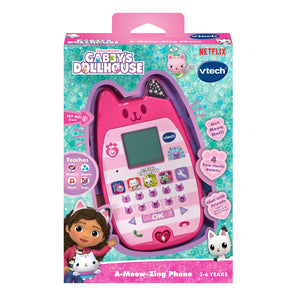 V Tech Gabbys Dollhouse A Meow Zing Phone Multicolour | Lets Chat With Gabby! Voice Activation Lets Children Chat With Gabby And Pandy Paws For Interactive Pretend Play | Suitable Ages 3 + Up
