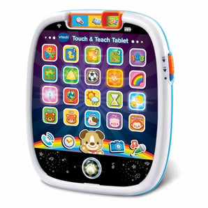 V Tech Touch & Teach Tablet Multicolor | Includes 25 Pretend Light Up App Buttons, | 3 Modes Of Play, Light Up Glowing Home Button,| Suitable Ages 12m + Up