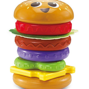 V Tech Baby Build A Burger – Stacking & Sorting Toy With 6 Food Pieces, Shape Matching, Spinning & Color Play | For Babies 18–24 Months+