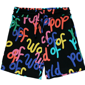 Children’s Black ‘World Of Pop’ Printed Shorts