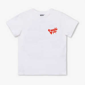 Children’s white front/back ‘Food Lovers’ organic cotton T-shirt