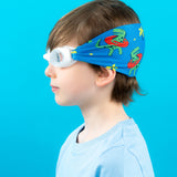 Waterplops Blue Junior Swimming Goggles â€“ Ultra Soft Band With Dinos Adventures | Swim Accessories