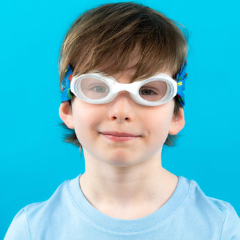 Waterplops Blue Junior Swimming Goggles â€“ Ultra Soft Band With Dinos Adventures | Swim Accessories