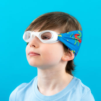 Waterplops Blue Junior Swimming Goggles â€“ Ultra Soft Band With Dinos Adventures | Swim Accessories
