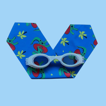 Waterplops Boy Swimming Goggles Blue Dinosaur Design | Swim