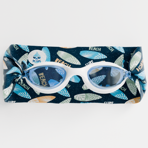 Waterplops White Junior Swimming Goggles Ultra Soft Band With Surf | Swim Accessories - My Little Thieves