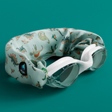Waterplops White Junior Swimming Goggles â€“ Ultra Soft Band With Green Dinosaurs | Swim Accessories