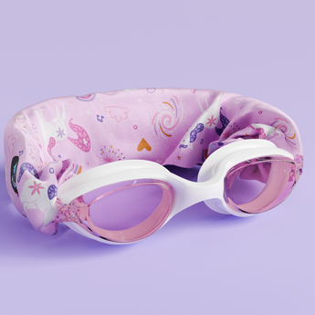 Waterplops White Junior Swimming Goggles â€“ Ultra Soft Band With Magical Unicorns | Swim Accessories